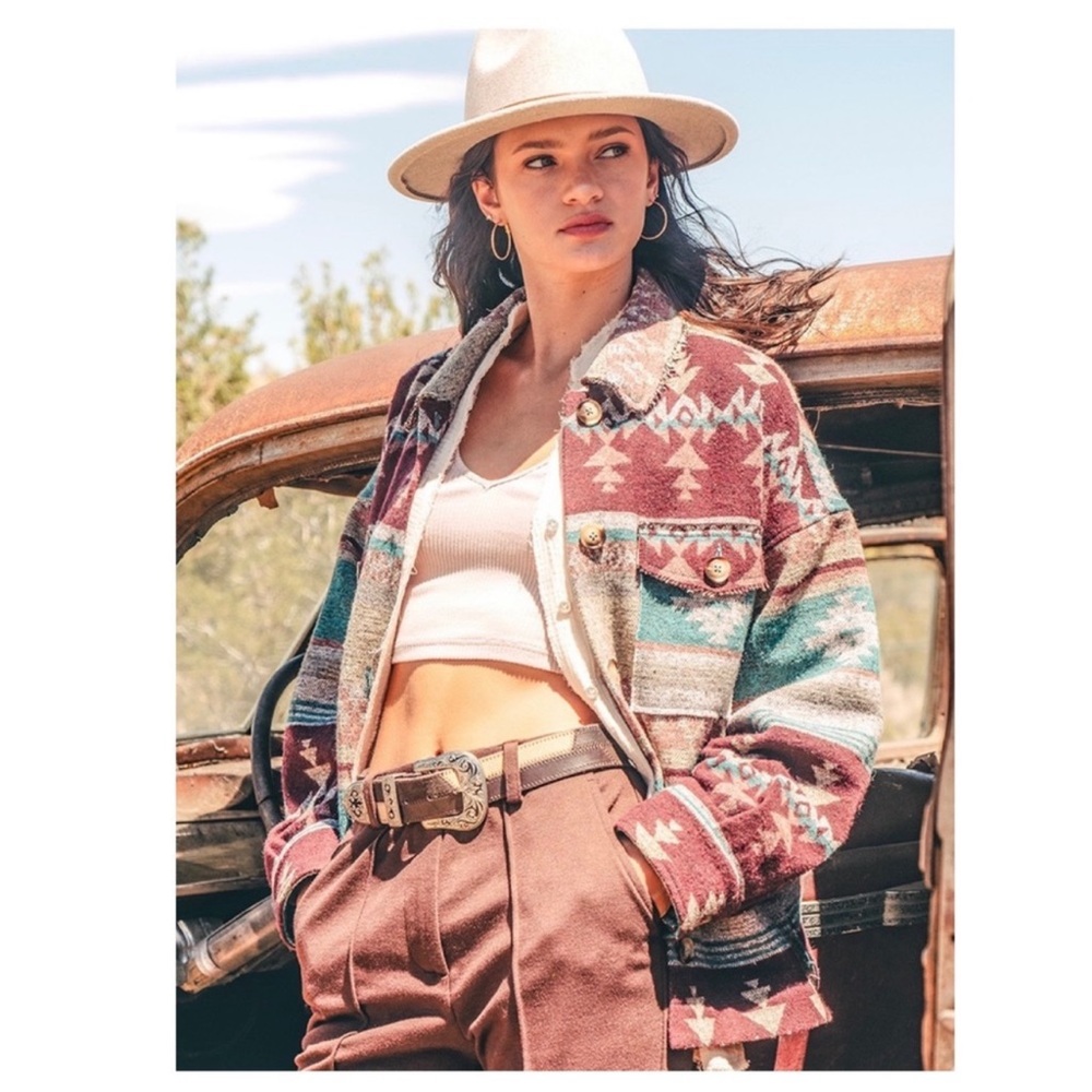 New Adorable Aztec Oversized Shacket - Picture 2 of 3